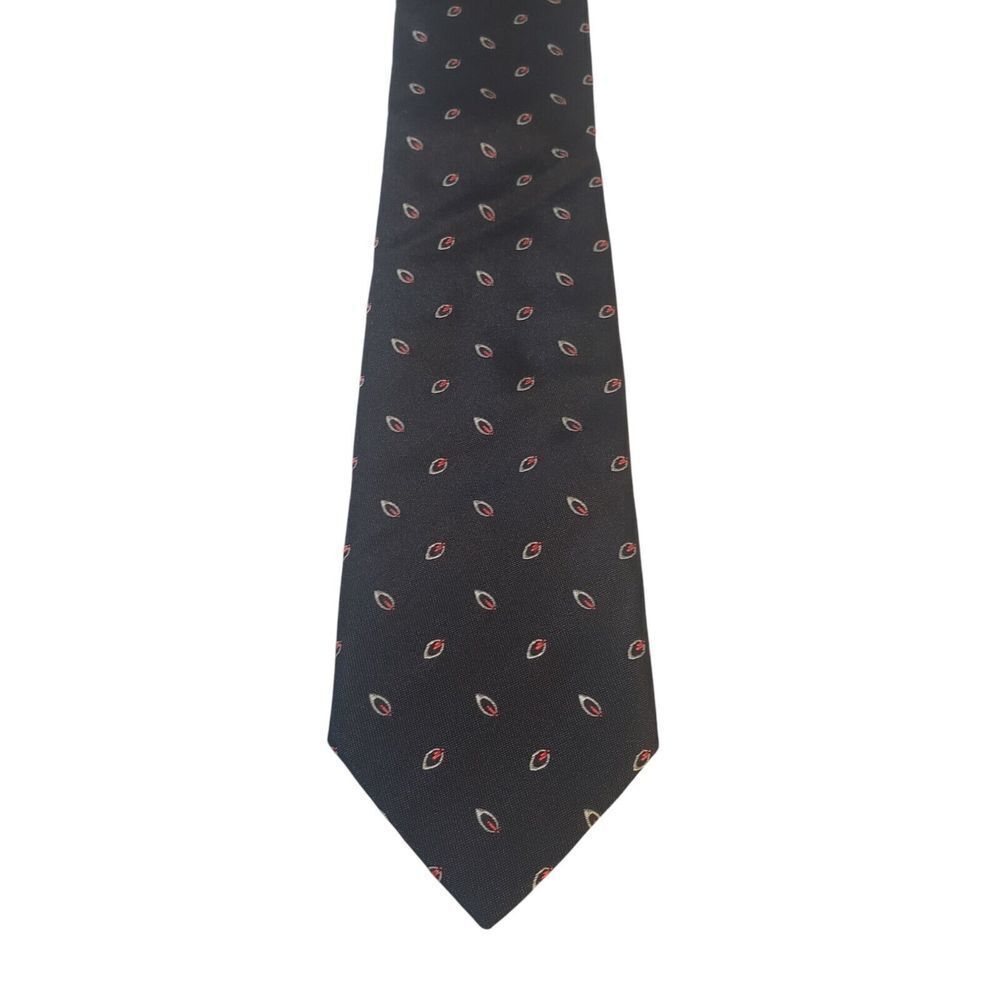 Boss Hugo‎ Boss Mens Tie Necktie Luxury Designer Italian Black Red Geometric